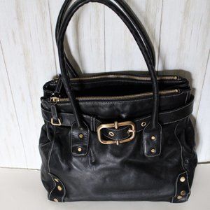 Perlina Black Organizer Satchel Bag